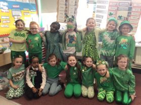 Primary 3 having good craic on St.Patrick’s Day!